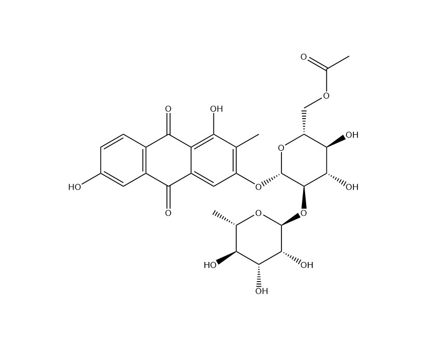 1,3,6-三羥基-2-甲基蒽醌-3-O-α-鼠李糖-（1→2）-β-D-（6’-O-乙?；?葡萄糖苷|87686-8